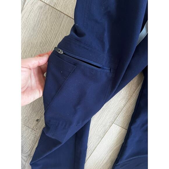 EUC Figs navy scrub pants technical collection size XXS Petite w gray drawstring - Picture 4 of 9